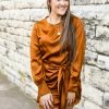 Aaron & Amber The Front Tie Satin Dress