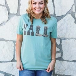 BENIE LA Y'all Cowgirl Boots Tee