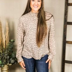 GeeGee The Floral Mock Neck Top