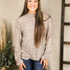 GeeGee The Floral Mock Neck Top