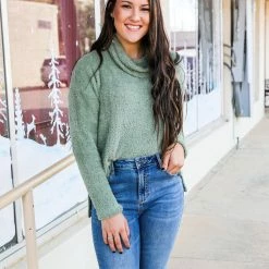 First Love The Fuzzy Cowl Neck Top