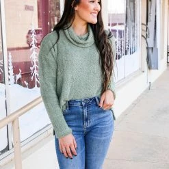 First Love The Fuzzy Cowl Neck Top