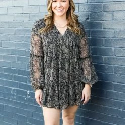 Peach Love California Small The Paisley Babydoll Dress