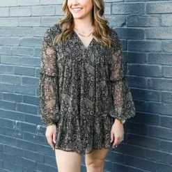 Peach Love California Small The Paisley Babydoll Dress