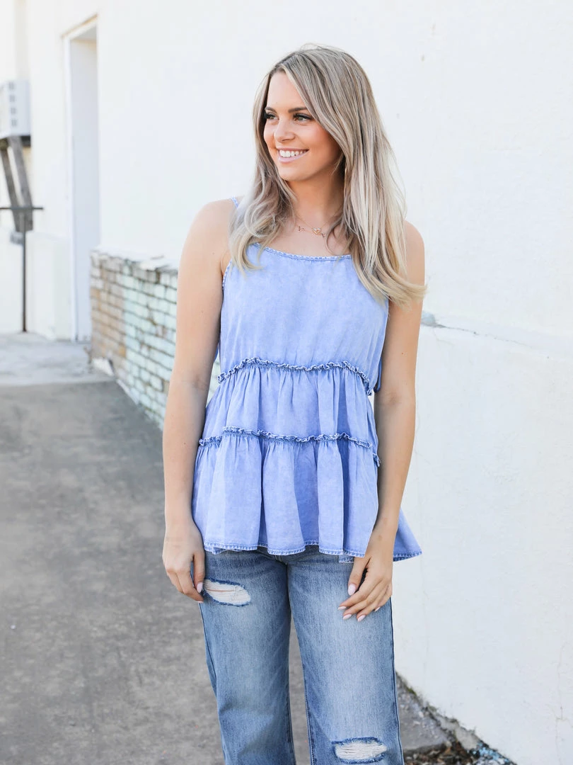 Doe & Rae The Tiered Chambray Tank 4 Doe & Rae The Tiered Chambray Tank