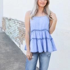 Doe & Rae The Tiered Chambray Tank 8 Doe & Rae The Tiered Chambray Tank