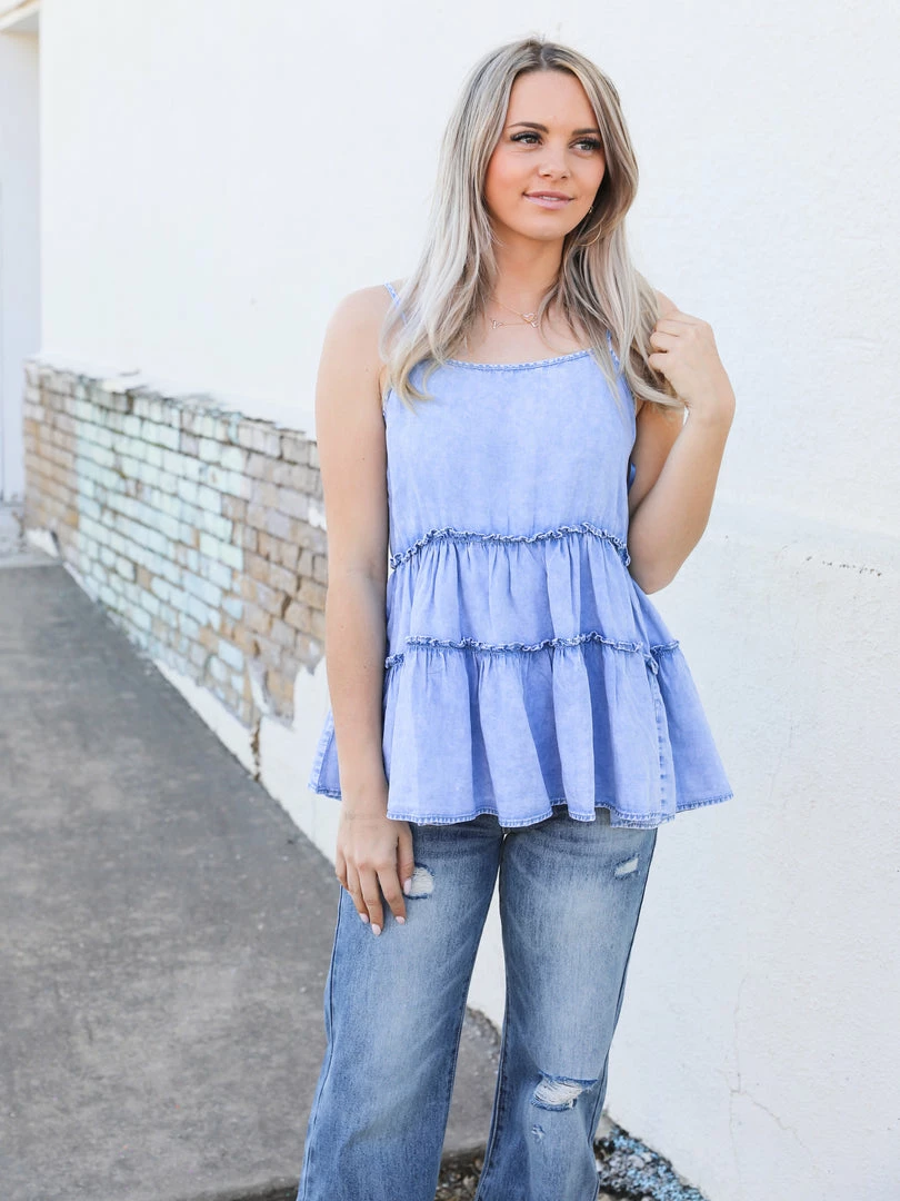 Doe & Rae The Tiered Chambray Tank 5 Doe & Rae The Tiered Chambray Tank