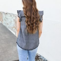 Doe & Rae The Black Chambray Top