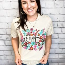 Texas True Threads Callies Be Happy Tee Graphic Tees & Tanks