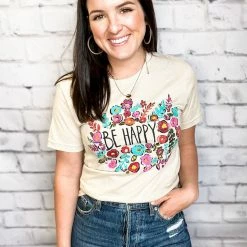 Texas True Threads Callies Be Happy Tee Graphic Tees & Tanks