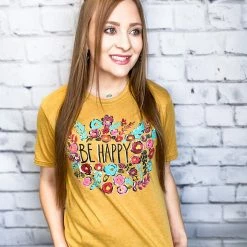 Texas True Threads Callies Be Happy Tee Graphic Tees & Tanks