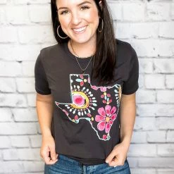 Texas True Threads Callies Floral Texas Tee Graphic Tees & Tanks