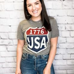 Texas True Threads Graphic Tees & Tanks USA 1776 Tee