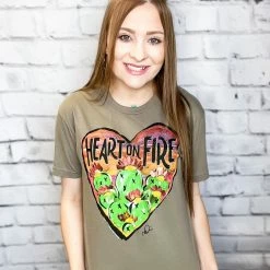 Texas True Threads Callie's Heart On Fire Tee Small
