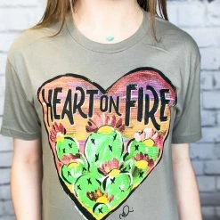 Texas True Threads Callie's Heart On Fire Tee Small