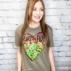 Texas True Threads Callie's Heart On Fire Tee Small