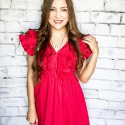 Entro Small The Dianne Dress- Red