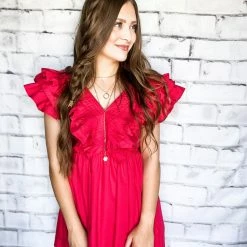 Entro Small The Dianne Dress- Red