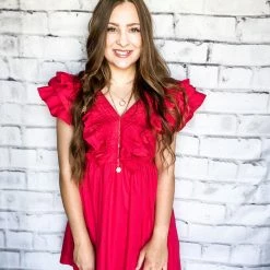 Entro Small The Dianne Dress- Red