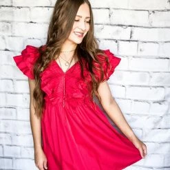 Entro Small The Dianne Dress- Red