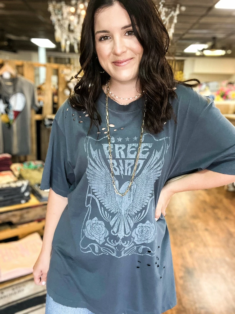 Zutter Free Bird Vintage Oversized Tee 3 Zutter Free Bird Vintage Oversized Tee