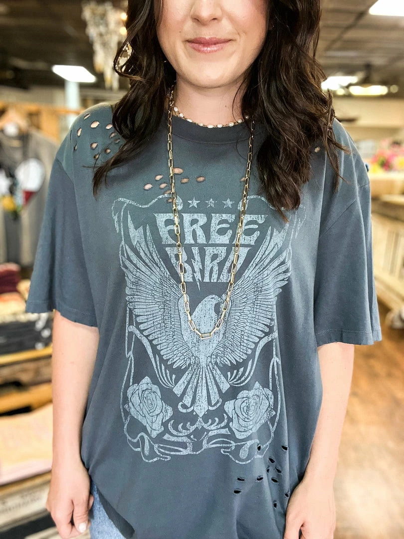 Zutter Free Bird Vintage Oversized Tee 5 Zutter Free Bird Vintage Oversized Tee