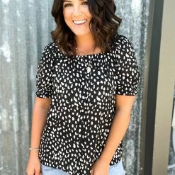 Doe & Rae The Leopard Square Neck Top Small