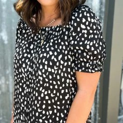 Doe & Rae The Leopard Square Neck Top Small