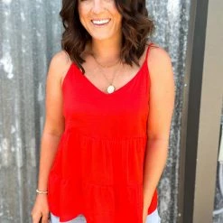 Ee.some Tiered V Neck Tank