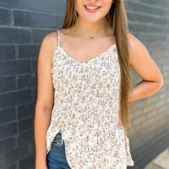 Doe & Rae Small The Smocked Tank