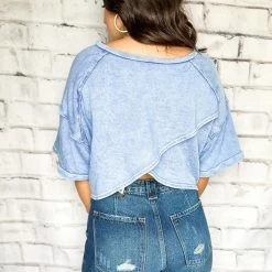 Peach Love California The Denim Boxy Top