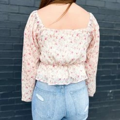 Peach Love California The Floral Peplum Top