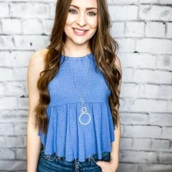 Peach Love California Large The Woven Peplum Top