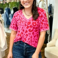 Jodifl The V Neck Leopard Top