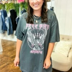 Zutter Free Bird America Oversized Tee Small 8 Zutter Free Bird America Oversized Tee Small