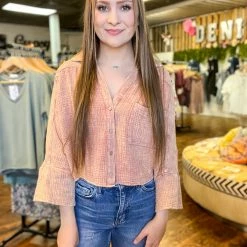 Peach Love California The Loose Mauve Top Small