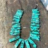 Western Elite Jewelry Leather And Turquoise Chunk Necklace 1 Western Elite Jewelry Leather And Turquoise Chunk Necklace