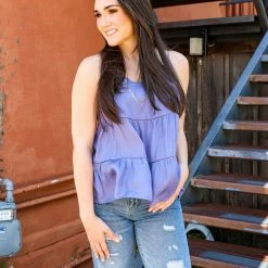 Ee.some Tiered V Neck Tank