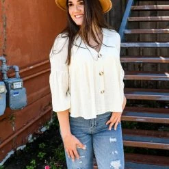 Ee.some The Flouncy Sleeve Top Medium