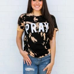 Crazy Cool Threads Pray Bleached Tee