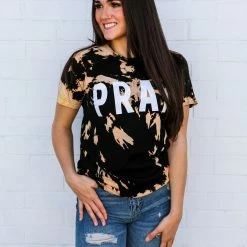 Crazy Cool Threads Pray Bleached Tee